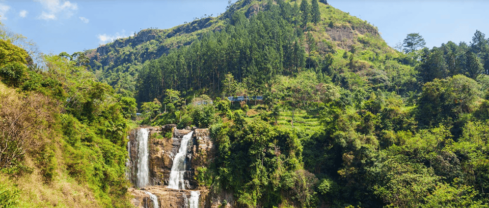 From Kandy: Tea Factory Tour with Ramboda Waterfall Visit